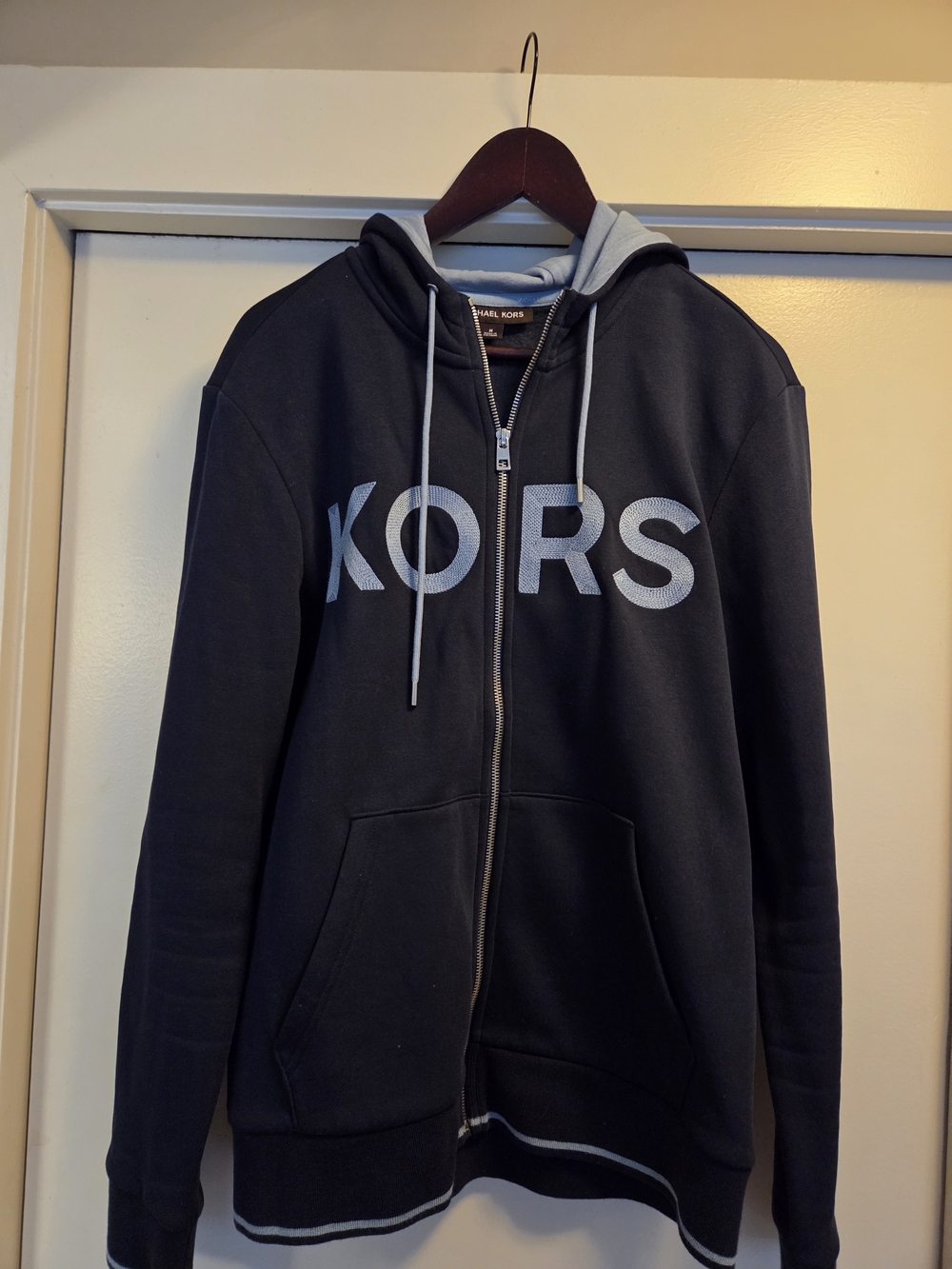 Michael Kors Men’s Black Logo Zip-Up Hoodie